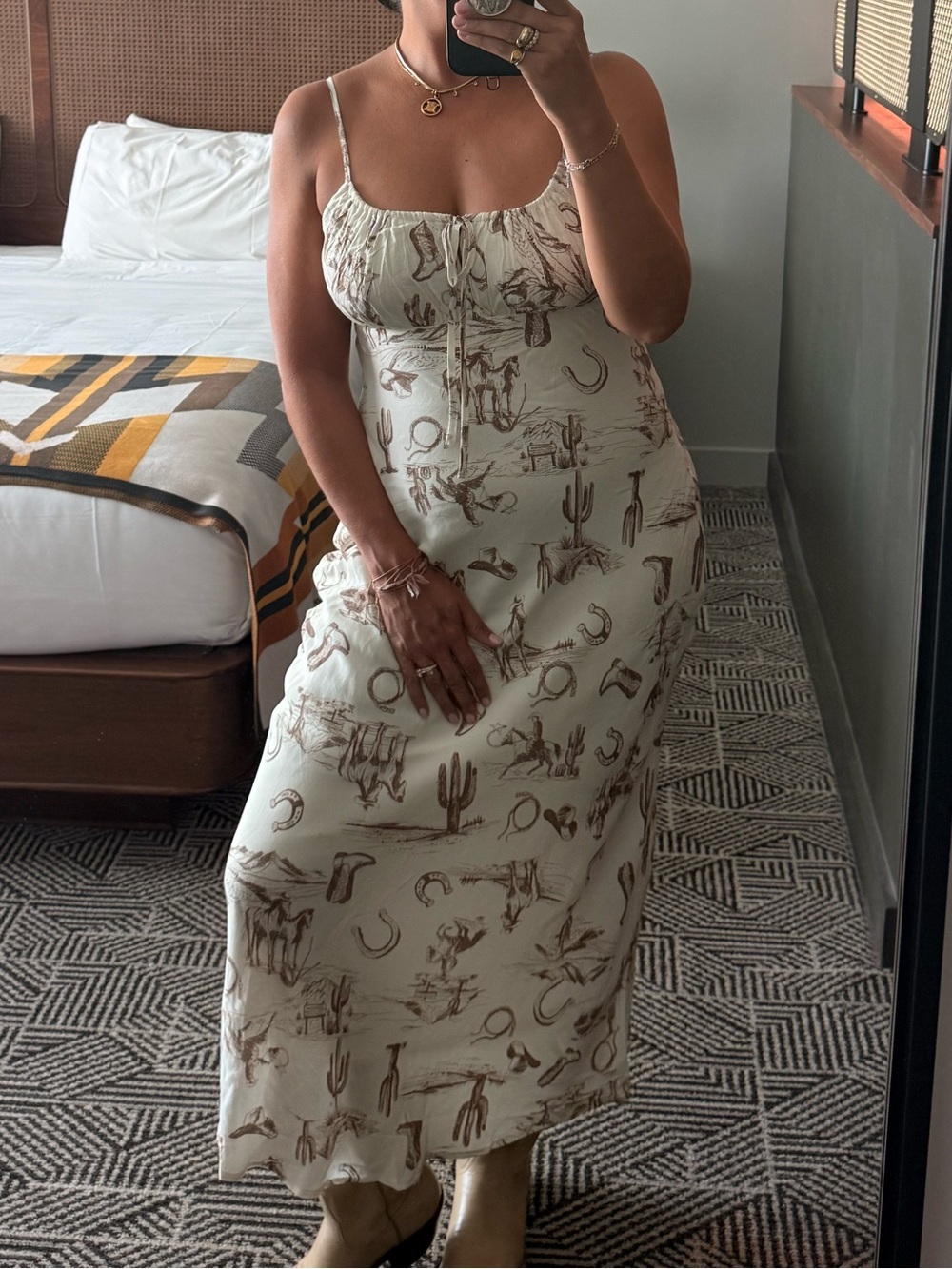 Blu Pepper Western print dress- worn twice